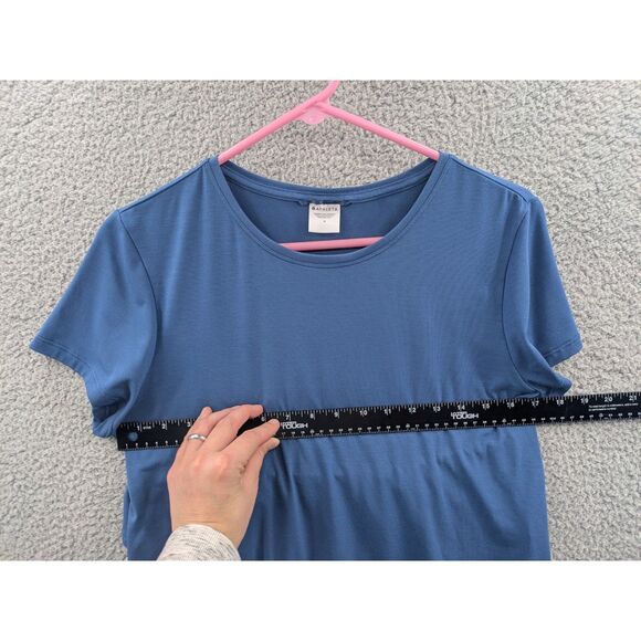 Athleta Blue Air Out Cinch Tee Women's Medium Short Sleeve Tshirt Yoga 533397 - Picture 10 of 11